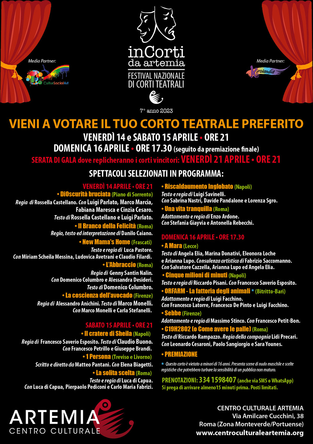 InCorti da Artemia – Festival Nazionale Di Corti Teatrali – 7° anno 2023