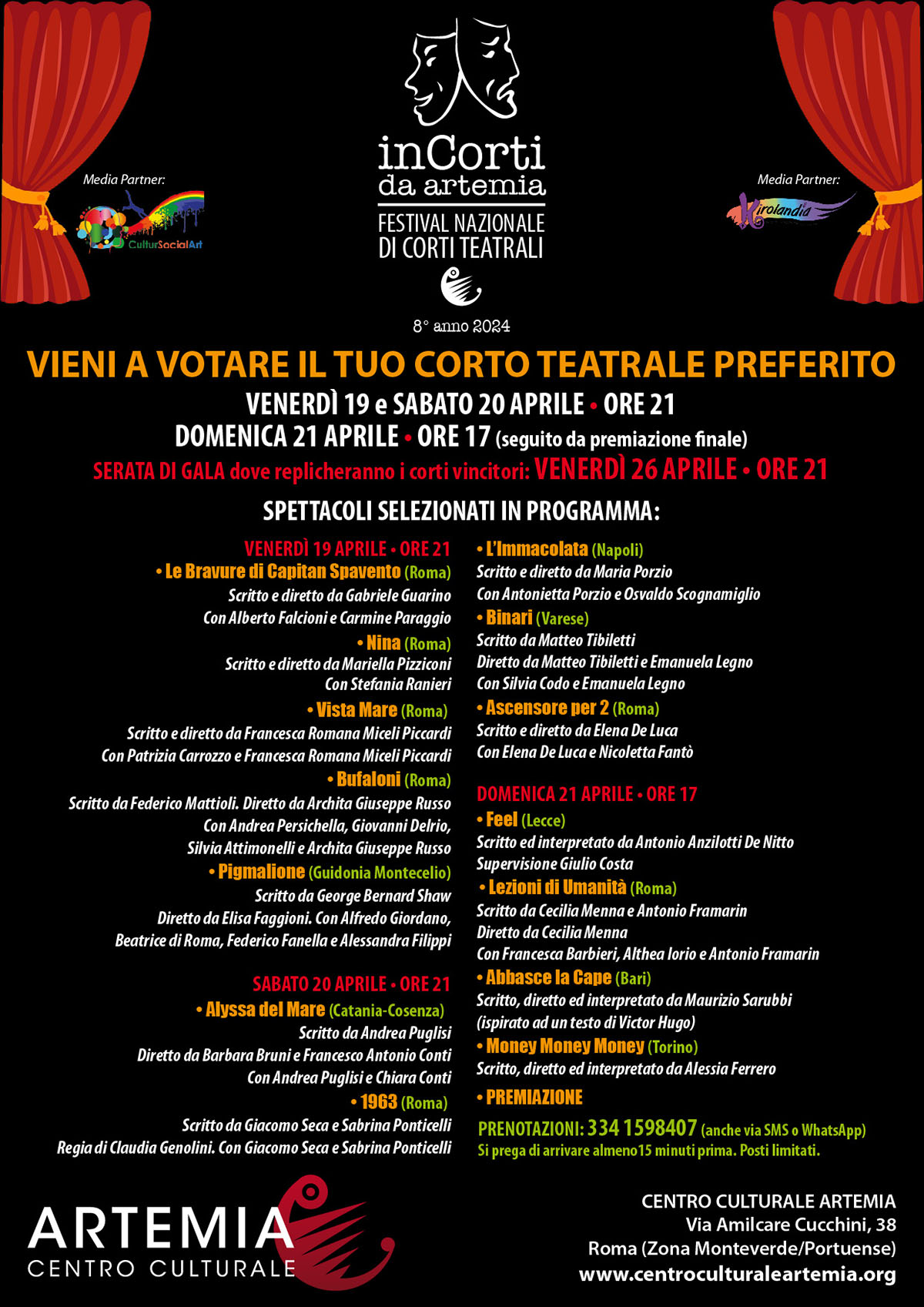 InCorti da Artemia – Festival Nazionale Di Corti Teatrali – 8° anno 2024