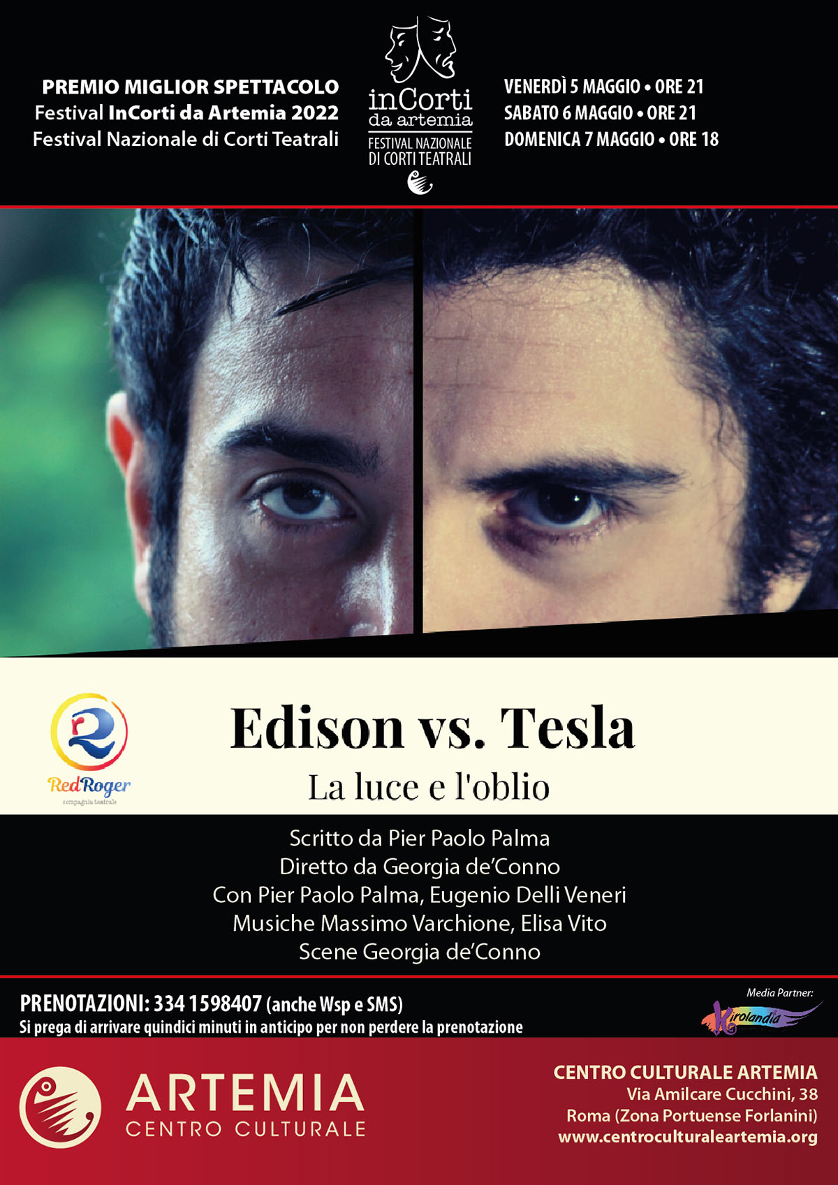 Edison vs. Tesla. La Luce e l’Oblio – PREMIO MIGLIOR SPETTACOLO InCorti da Artemia 2022