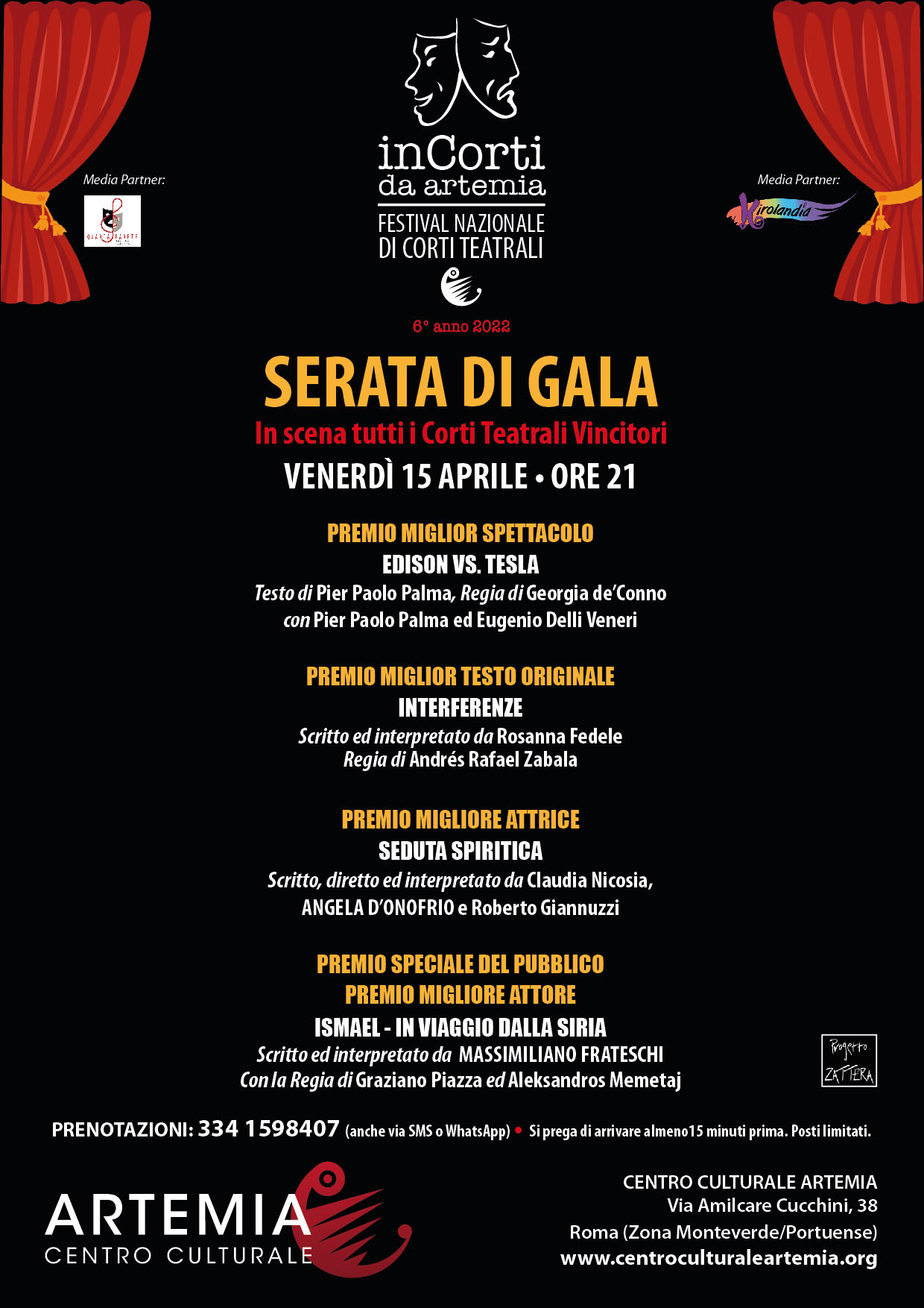 Serata di Gala “inCorti da Artemia” Festival Nazionale di Corti Teatrali